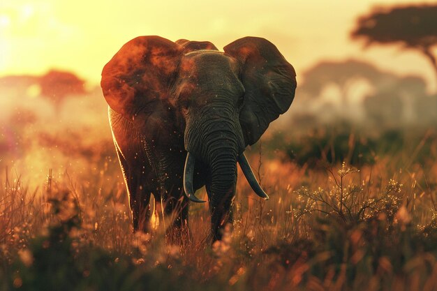 Foto destacar la felicidad de un safari de vida silvestre