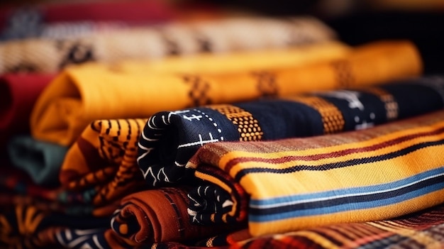 Foto destacar el intrincado arte de los textiles tejidos a mano africanos haciendo hincapié en los patrones y la artesanía