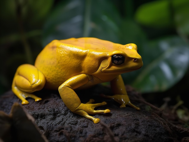 El destello dorado de la rana venenosa dorada