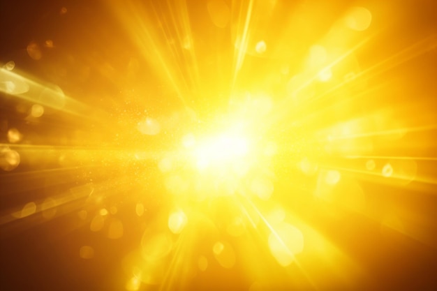El destello de la lente de estallido solar amarillo brillante
