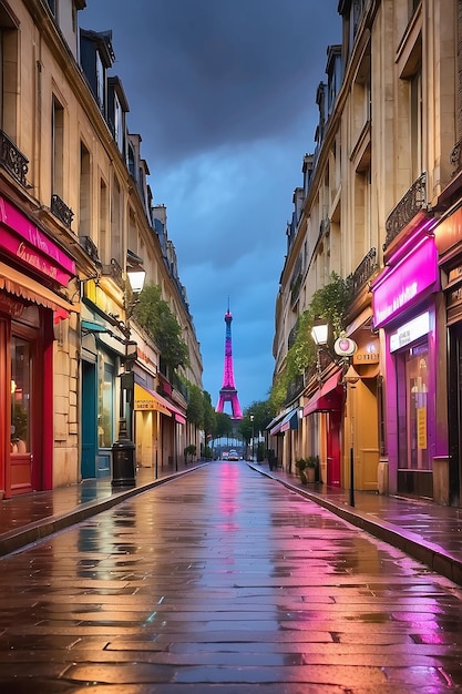 Destino de viagem em Paris França impressão vintage pode ver a Torre Eiffel