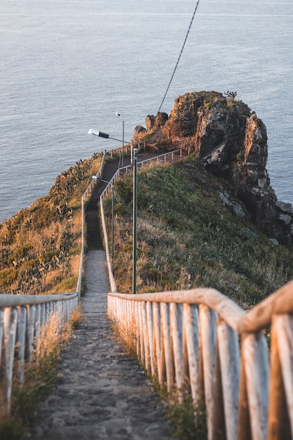 Foto destino turístico famoso cristo rei hill camara de lomos madeira pertencente a portugal