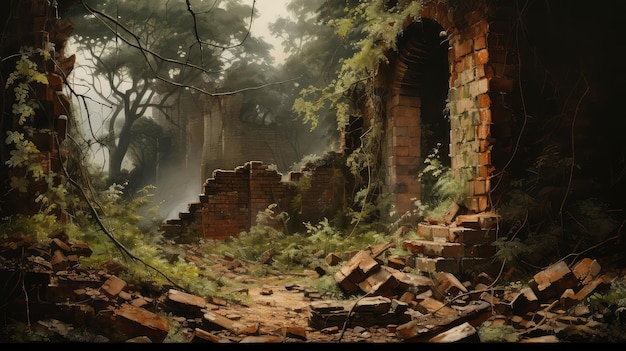 Foto destrucción de las ruinas de los edificios