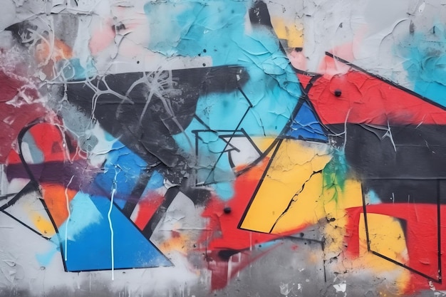 Desvelando la belleza abstracta Las pinturas de graffiti encienden las paredes de hormigón con textura