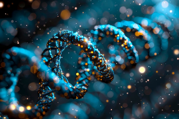 Desvelando o futuro Aproveitando a tecnologia de moléculas de DNA azul 3D para avanços genéticos na biotecnologia médica