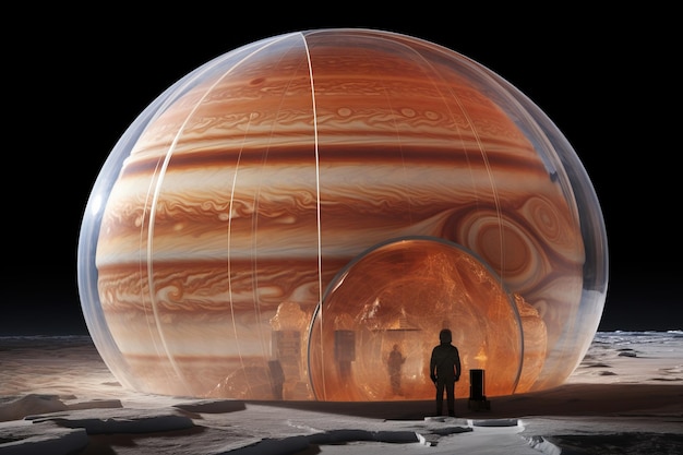 Foto desvelando os segredos explorando a enigmática atmosfera maciça de júpiter templo arcologia civiliza