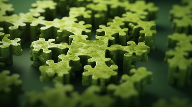 Desvende o mistério do quebra-cabeça verde Descubra a peça que falta com IA generativa