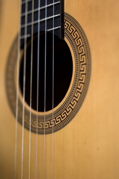 Detail der akustischen Gitarre