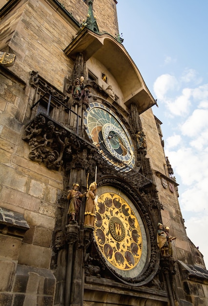 Detail der astronomischen Uhr am alten Rathaus in Prag, Tschechien?