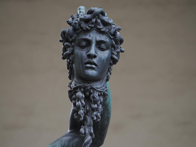 Detail der Bronzestatue von Perseus Cellini