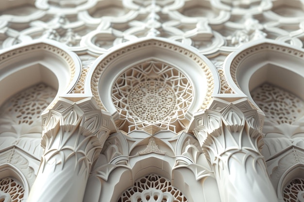 Detail der Fassade der Moschee im islamischen Stil Die Moschee ist mit islamischen Mustern geschmückt