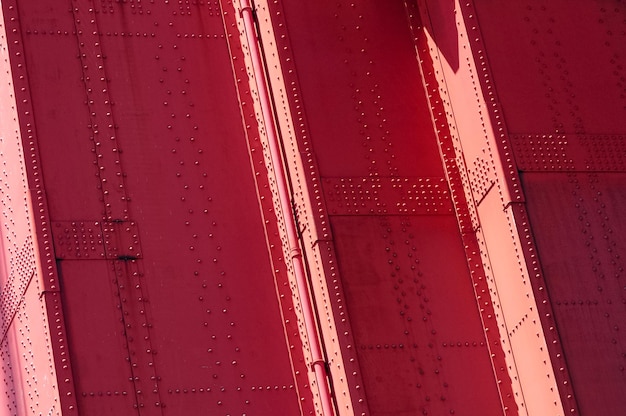 Detail der Nieten der Golden Gate Bridge in San Francisco, Kalifornien, USA