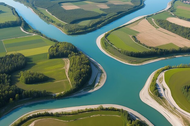 Detail des Flusses Tagliamento von oben Friaul Julisch Venetien Italien Europa