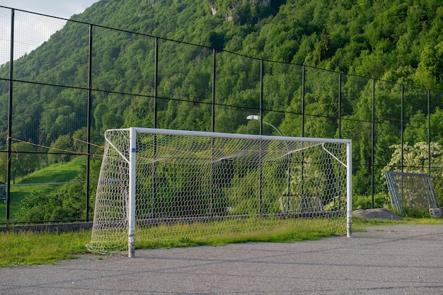 Detail des Fußballtornetzes