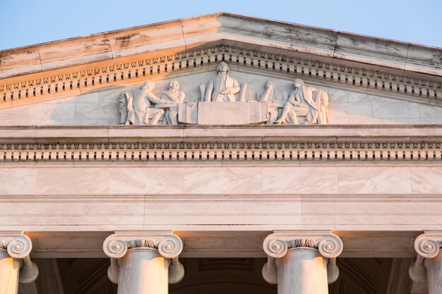 Detail des Schnitzens auf der Vorderseite des Jefferson Memorial