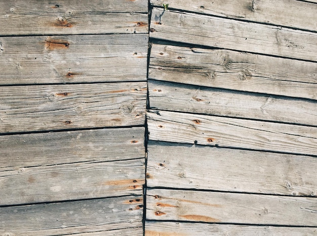 Detailaufnahme einer Holzmauer