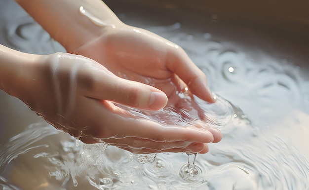 Foto detailaufnahme einer jungen frau, die sich die hände wäscht, die fingernägel mit seife unter warmem wasser über dem wasserhahn des waschbeckens im badezimmer reibt. hygienekonzept, virenprävention, stoppt die verbreitung von bakterien
