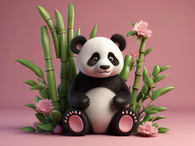 Detaillierte 3D-Illustration eines Baby-Pandas