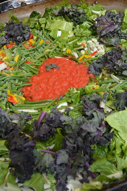 Foto detaillierte aufnahme des salats