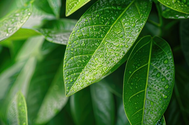 Detaillierte botanische Stockfotos von Soursopblättern