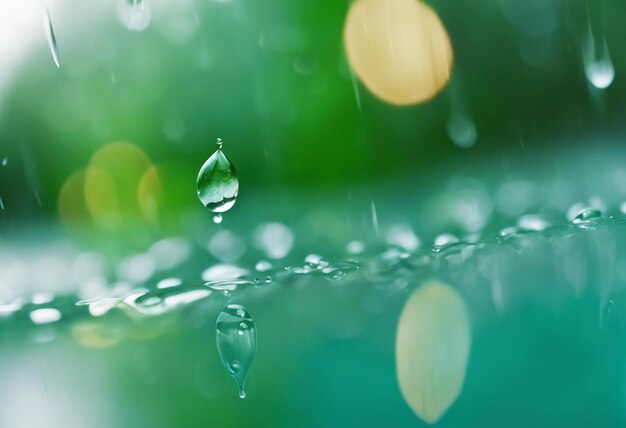 Detaillierte große Wassertropfen reflektieren die Umwelt Natur Frühlingsfotografie Regentropfen auf Pflanzen derta