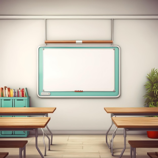 Detaillierte Illustration einer leeren Tafel im Klassenzimmer