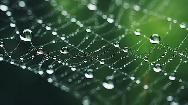 Detaillierte Makroaufnahme Taub Spinnennetz komplizierte Details schimmernde Tropfen zarte Stränge generiert von KI