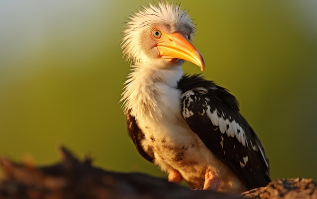 Detaillierte Nahaufnahme eines Gelbschnabel-Hornbill-Küken