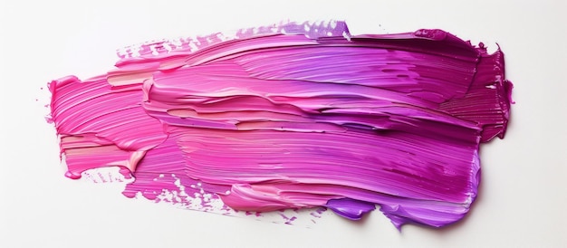 Foto detaillierte rosa-violette texturfarben von acrylölfarben, pinselstriche, weißer hintergrund, generierte ki