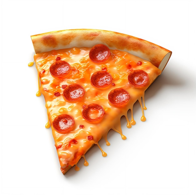 Detailliertes 3D-Rendering-Bild des Logo-Icons von Pizza auf weißem Hintergrund, erstellt mit Generative AI