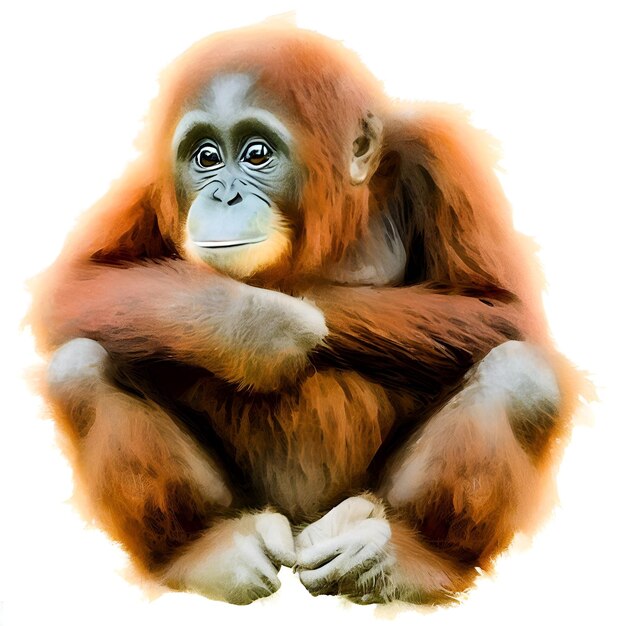 Detailliertes Bild eines Orang-Utans