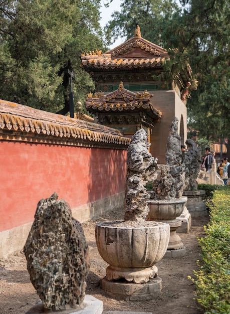 Details der Felszeichnungen in der Verbotenen Stadt in Peking