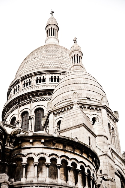 Detalhe da Basílica do Sagrado Coração de Paris, comumente conhecida como Basílica do Sagrado Coração, dedicada ao Sagrado Coração de Jesus, em Paris, França