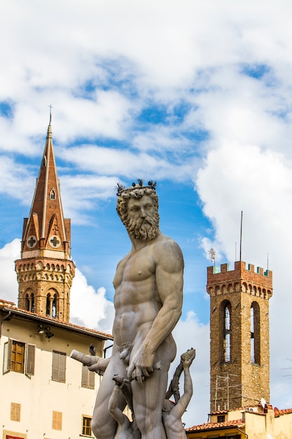 Detalhe da fonte de netuno em florença