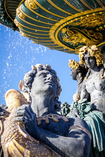 Detalhe da fonte dos mares, Praça Concorde, Paris