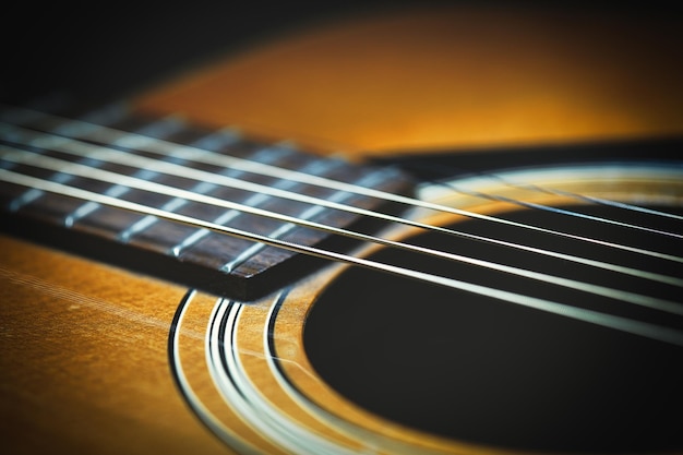 Detalhe da guitarra acústica