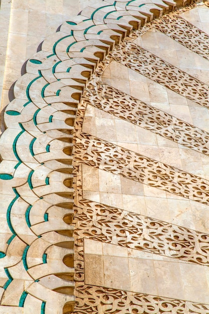 Detalhe da mesquita Hassan II em Casablanca, Marrocos