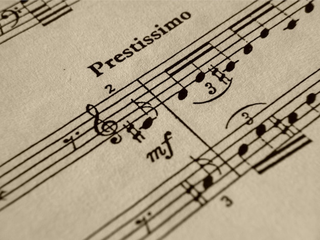 Foto detalhe da partitura