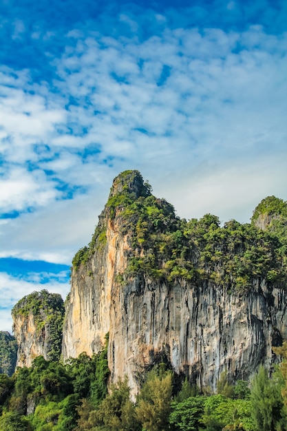 Detalhe da praia de railay na tailândia