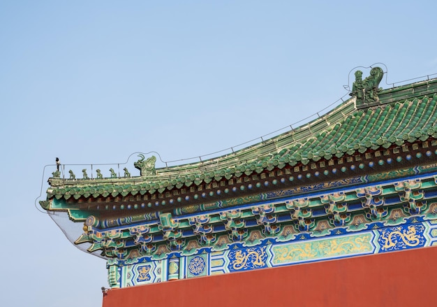 Detalhe de azulejos no templo do céu em pequim china