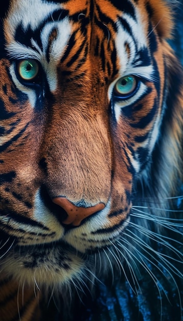 Detalhe de close up tigre super resolução opal intensa cor de jogo