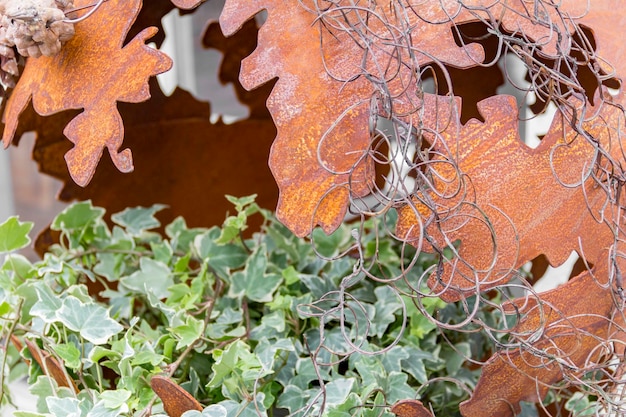 Foto detalhe de decoração enferrujado