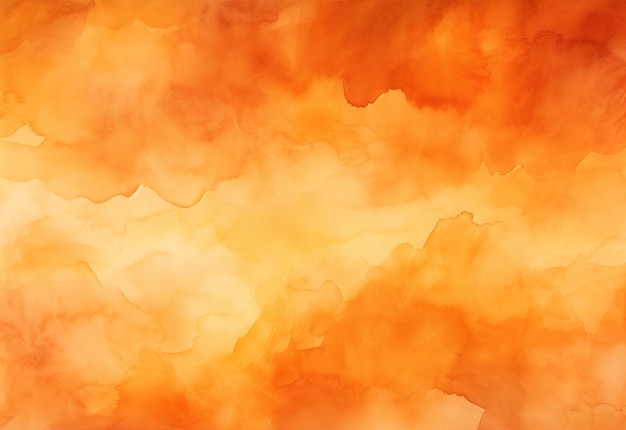Detalhe de fundo de aquarela laranja pintado à mão