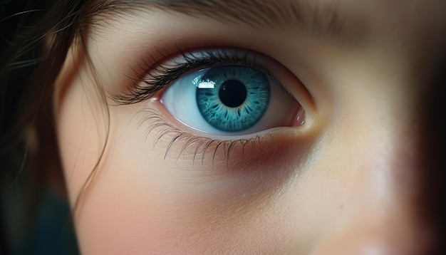 Detalhe de lindos olhos azuis