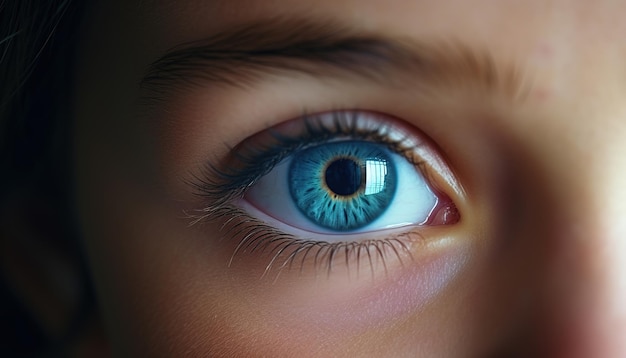 Detalhe de lindos olhos azuis