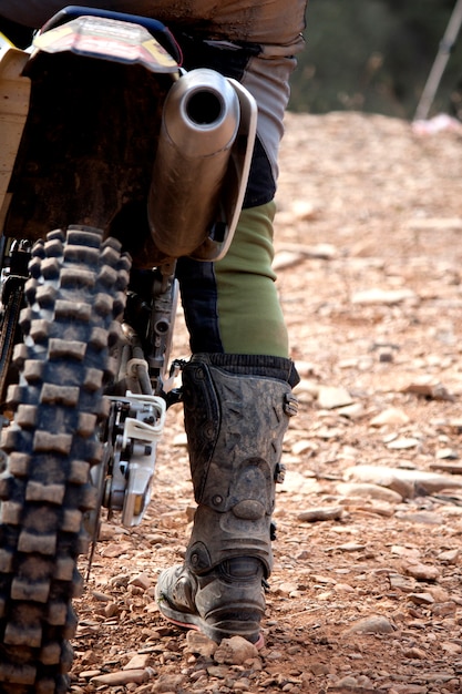 Detalhe de piloto de motocross