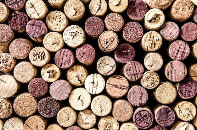 Foto detalhe de rolhas de vinho em estilo vintage de cor
