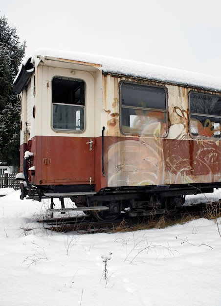 Detalhe de um antigo vagão ferroviário