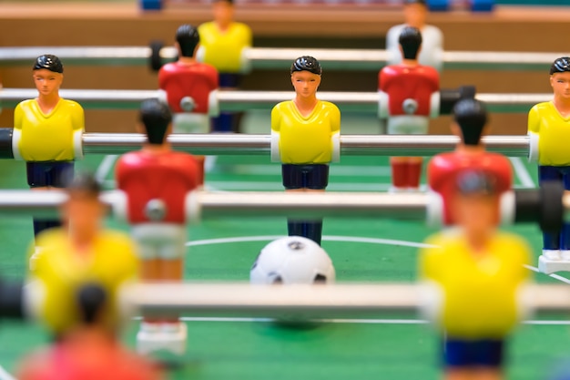 Detalhe de um jogo de futebol de mesa