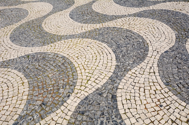 Detalhe de um pavimento da pedra - lisboa, portugal.